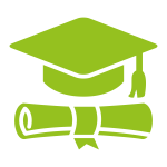graduation cap and certificate icon